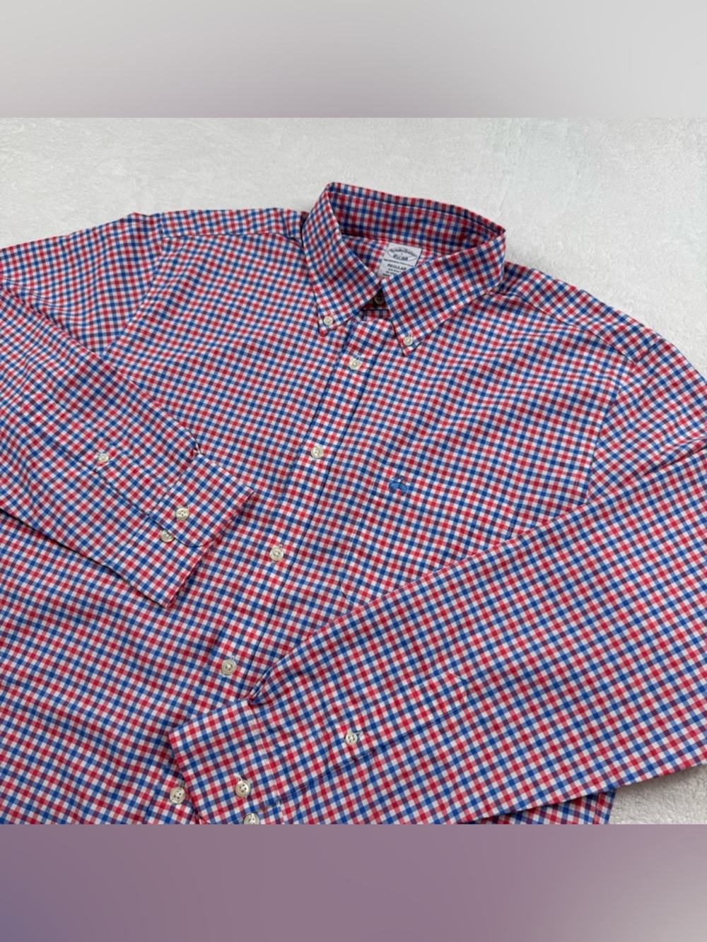 SOLD Brooks brothers 1818 performance regular nylon shirt men’s L check